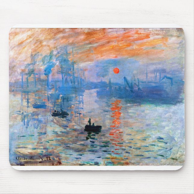 Claude Monet's Impression, Sunrise (1872) Mouse Pad (Front)