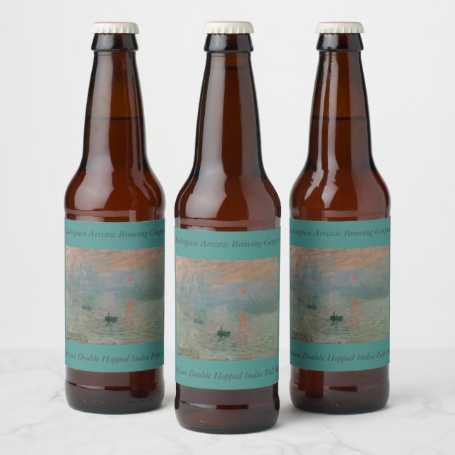 Claude Monet's Impression Sunrise (soleil levant) Beer Bottle Label (Bottles)