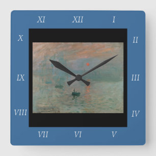 Claude Monet's Impression Sunrise (soleil levant) Square Wall Clock