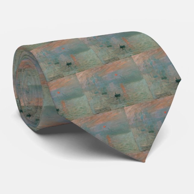 Claude Monet's Impression Sunrise (soleil levant) Tie (Rolled)