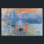 Claude Monet's Sunrise Tissue Paper<br><div class="desc">Claude Monet's "Sunrise" is a famous painting that was created in 1872. It depicts the sun rising over the harbour of Le Havre, a city in France where Monet was born. The painting is known for its bright colours and hazy atmosphere, which captures the beauty and tranquillity of a new...</div>