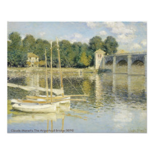 Claude Monet's The Argenteuil Bridge (1874) famous Photo Print
