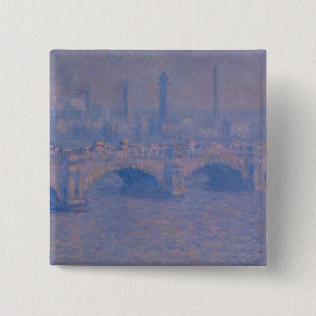 Claude Monet's Waterloo Bridge 15 Cm Square Badge (Front)
