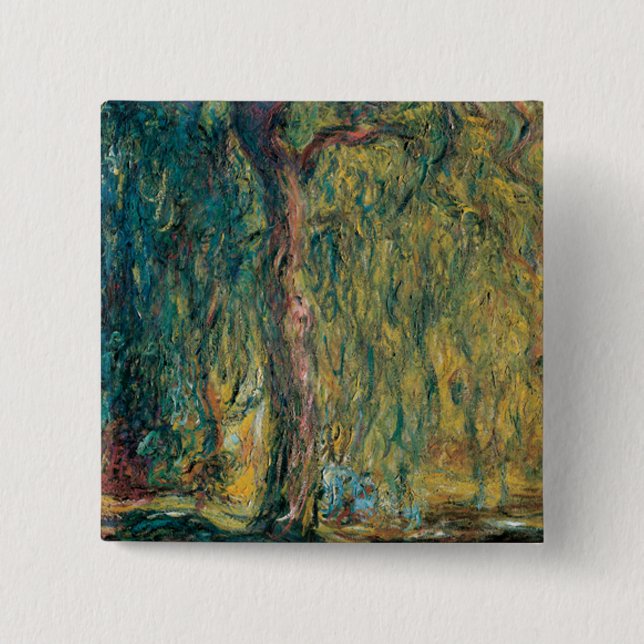 Claude Monet's Weeping Willow 15 Cm Square Badge (Front)