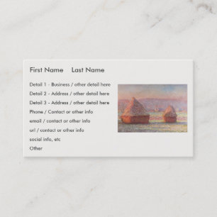 Claude Monet's White Frost Sunrise (Haystacks)) Business Card
