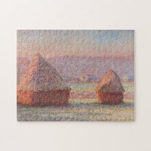 Claude Monet's White Frost Sunrise (Haystacks)) Jigsaw Puzzle