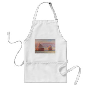 Claude Monet's White Frost Sunrise (Haystacks)) Standard Apron