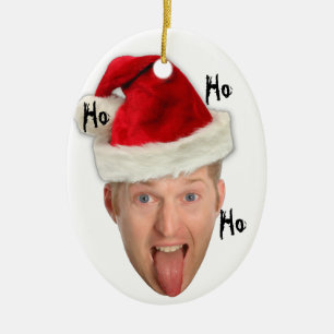 Claude's first Xmas ornament!  Ho Ho Ho Ceramic Tree Decoration