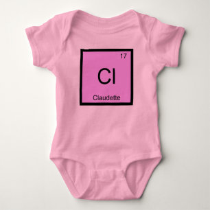 Claudette Name Chemistry Element Periodic Table Baby Bodysuit