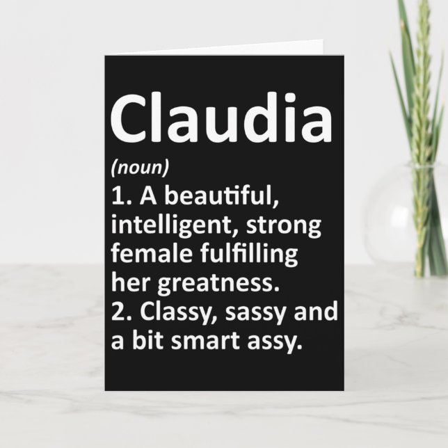 Claudia Definition Personalized Name Funny Christm Card (Front)