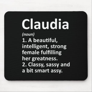 Claudia Definition Personalized Name Funny Christm Mouse Pad