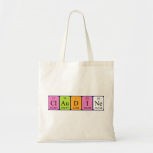 Claudine periodic table name tote bag