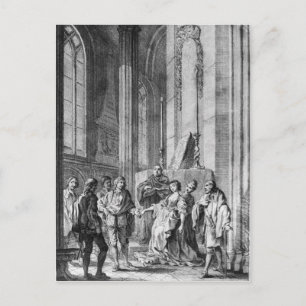 Claudio accusing Hero of faithlessness Postcard