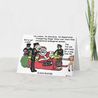 Claus Busted - Holiday Humour Greeting Card