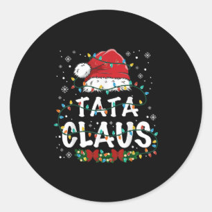 Claus Funny Christmas Lights Pajama Family Matchin Classic Round Sticker