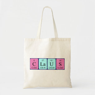 Claus periodic table name tote bag