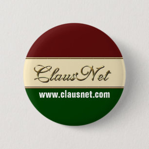 ClausNet Member button, www.clausnet.com 6 Cm Round Badge
