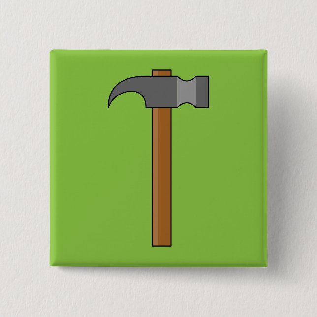 Claw Hammer Cartoon 15 Cm Square Badge (Front)