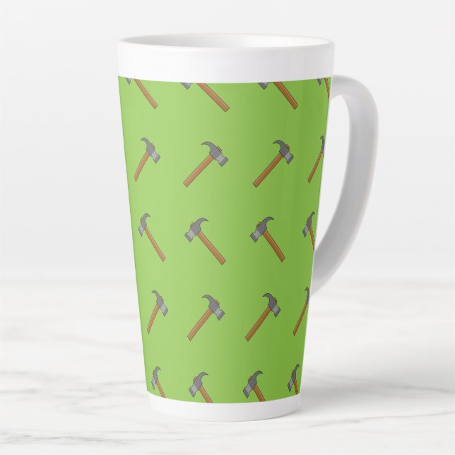 Claw Hammer Cartoon Latte Mug (Right Angle)