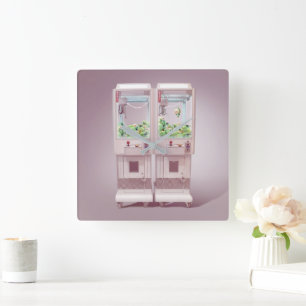 Claw Machine Square Wall Clock