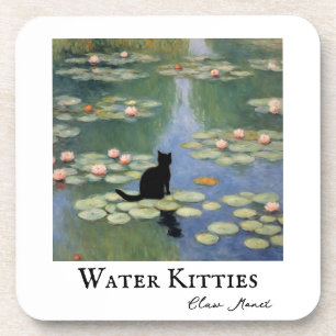 Claw Monet Water Lilies Cat Pond Coaster