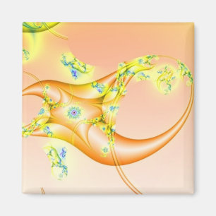 Claw Orange and Yellow Fractal Art Magnet