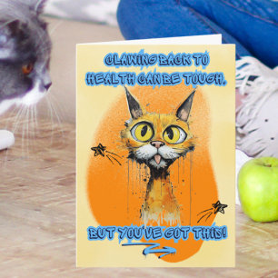 Clawing Back to Health Cat Street Style Get Well Card