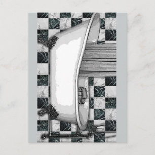 CLAWTUB BATH GREY POSTCARD