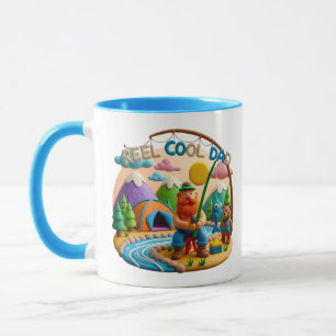 Clay Art “Reel Cool Dad” Fishing Scene Design Mug