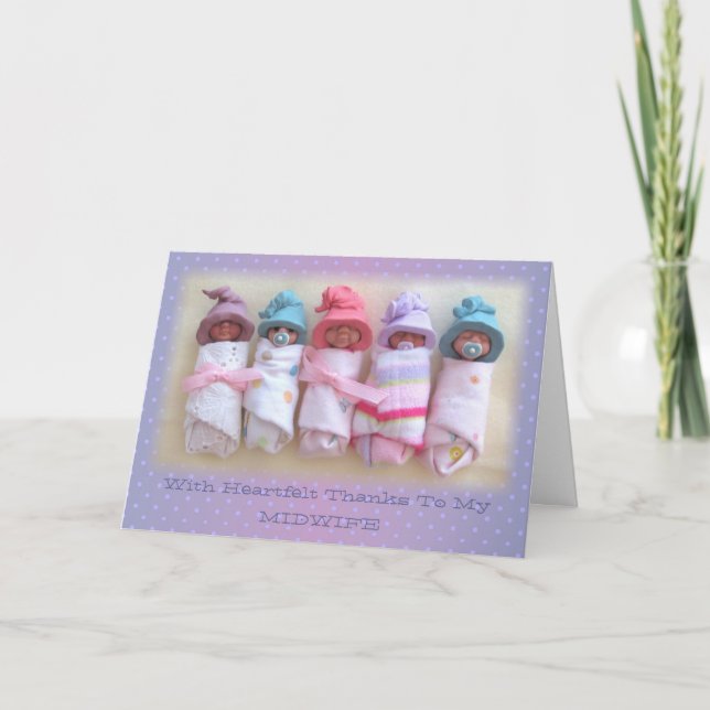 Clay Babies: Thanks To My Midwife: Sculptures Thank You Card (Front)