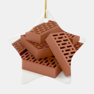 Clay bricks ceramic tree decoration