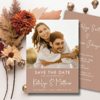 Clay Fun Script Modern Photo Minimalist Wedding