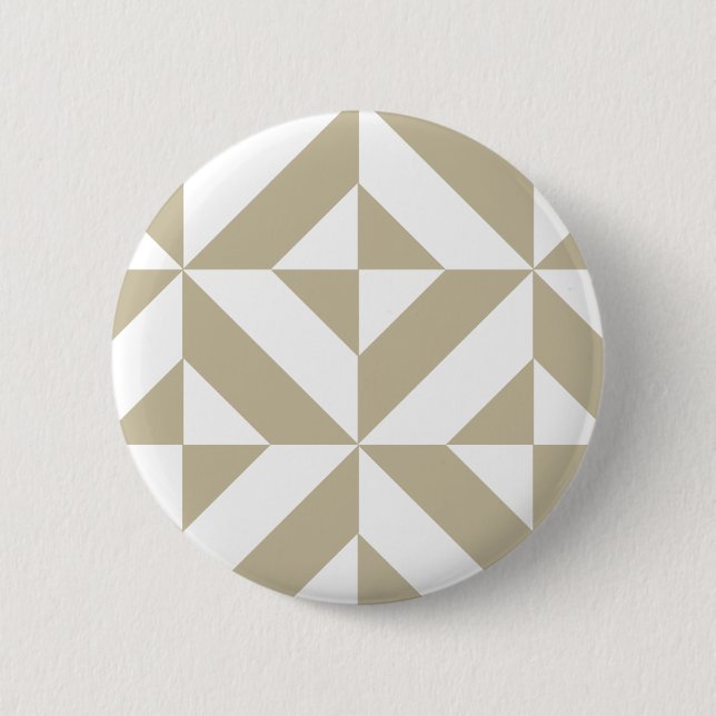 Clay Geometric Deco Cube Pattern 6 Cm Round Badge (Front)
