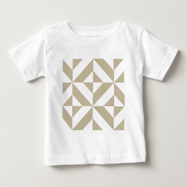 Clay Geometric Deco Cube Pattern Baby T-Shirt (Front)