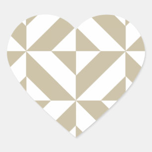 Clay Geometric Deco Cube Pattern Heart Sticker