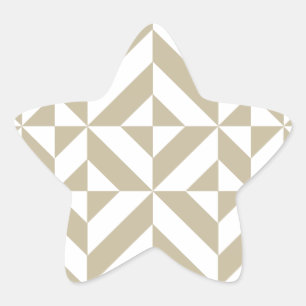 Clay Geometric Deco Cube Pattern Star Sticker