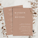 Clay Modern Typography All In One Simple Wedding Invitation<br><div class="desc">Clay Modern Typography All In One Minimalist Wedding Wedding Invitation Card. Celebrate your special day with this elegant and beautiful wedding invitation card to beautify your special occasion. All the texts are pre-arranged for you to personalise easily and quickly with your own details. If you need further customisation or matching...</div>