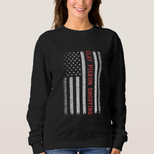 Clay Pigeon Shooting American Flag 4th of July Tan Sweatshirt