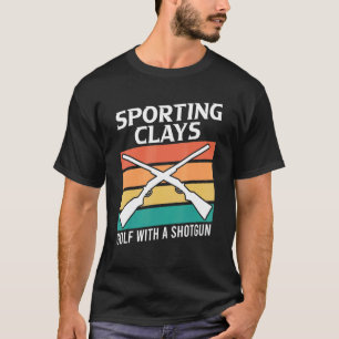 Clay Pigeon Shooting Golf With Shotgun 1 T-Shirt