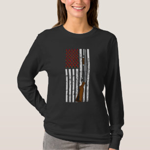 Clay Pigeon Shooting Usa Flag Shotgun Cartridge Fl T-Shirt