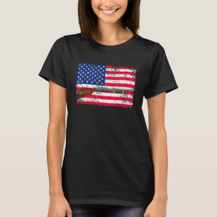 Clay Pigeon Shooting Usa Shotgun Flag Shotgun T-Shirt