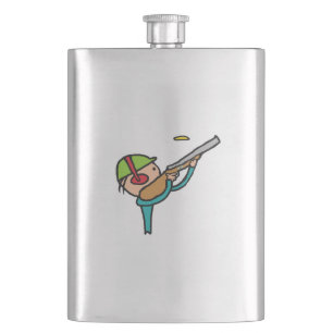 Clay Pigeon Trap Shooting Hip Flask