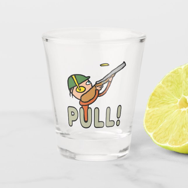 Clay Pigeon Trap Shooting Shot Glass (Front)