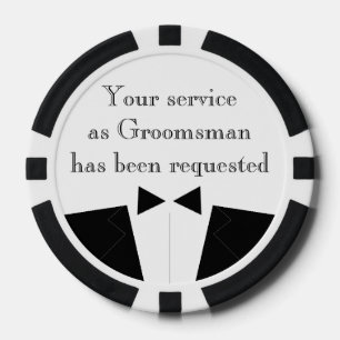Clay Poker Chip Best Man or Groomsman Invite
