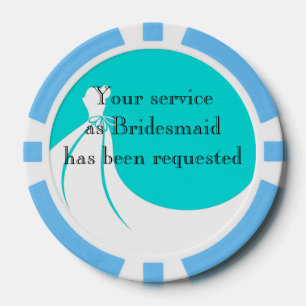 Clay Poker Chip Maid of Honour or Bridesmaid Invit