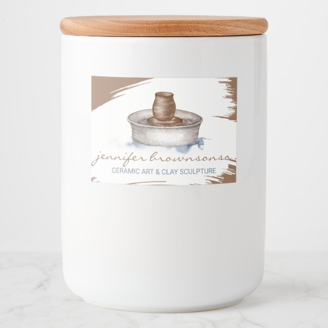 Clay Pottery Ceramic Art sculpture handmade Food Label (Front)