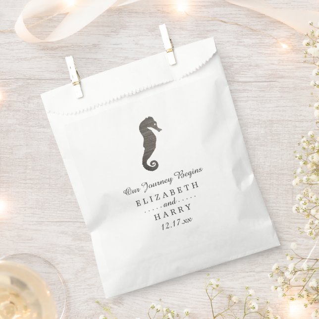 Clay Seahorse Beach Wedding Favour Bags (Clipped)