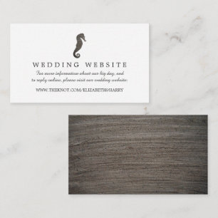 Clay Seahorse Beach Wedding Website Enclosure Card