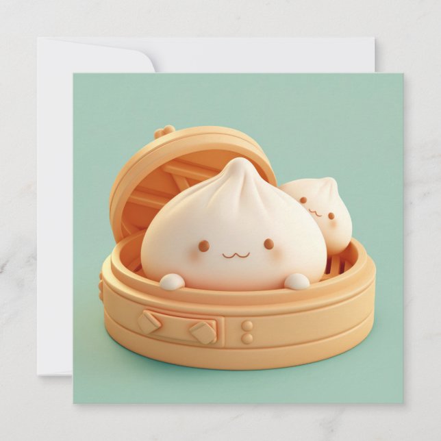 Clay Steamed Dumplings in Bamboo Basket Postcard (Front)