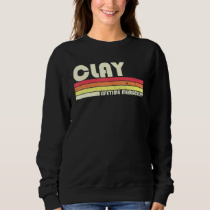 Clay Surname Retro Vintage 80s 90s Birthday Reunio Sweatshirt